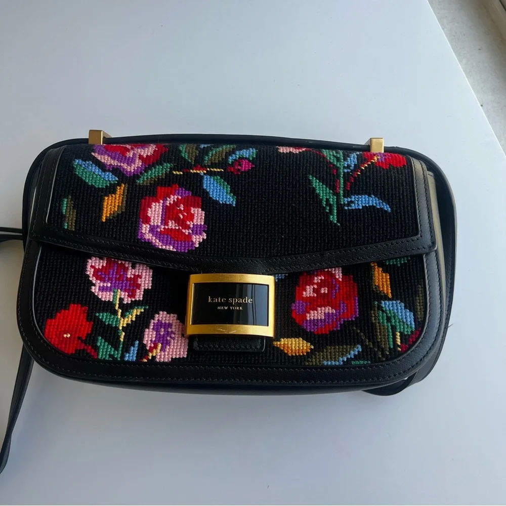 Kate Spade Katy Autumn Floral Needlepoint Crossbody bag - Picture 10 of 14